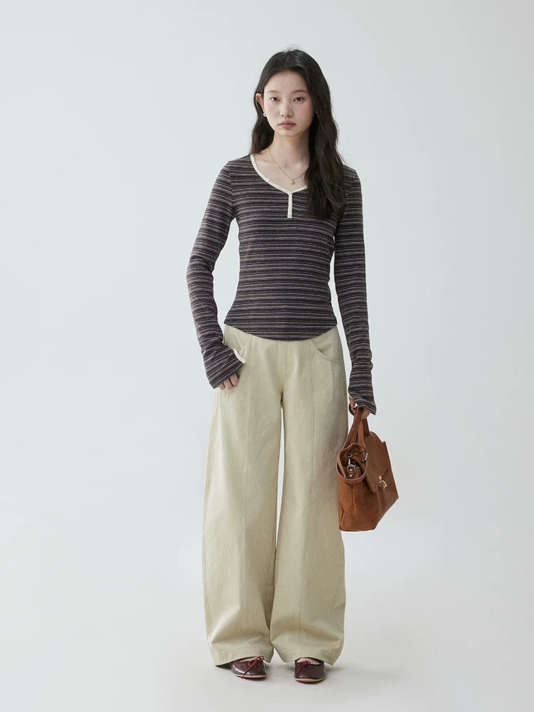 VOOE Contrast Striped Slim Tee