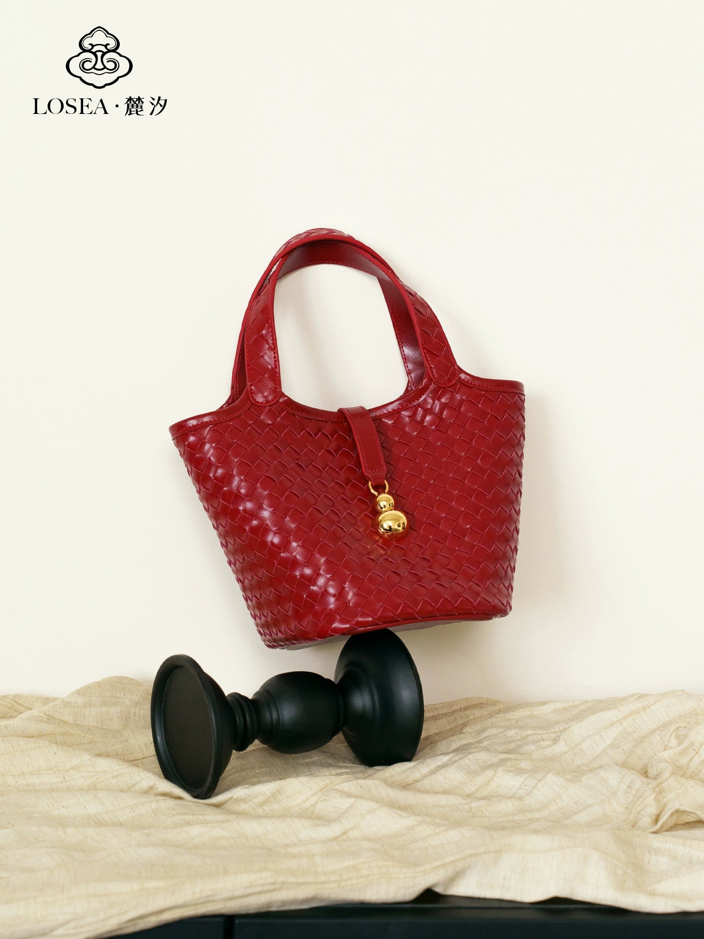 LOSEA Hand-woven Gourd Vegetable Basket Messenger Bag