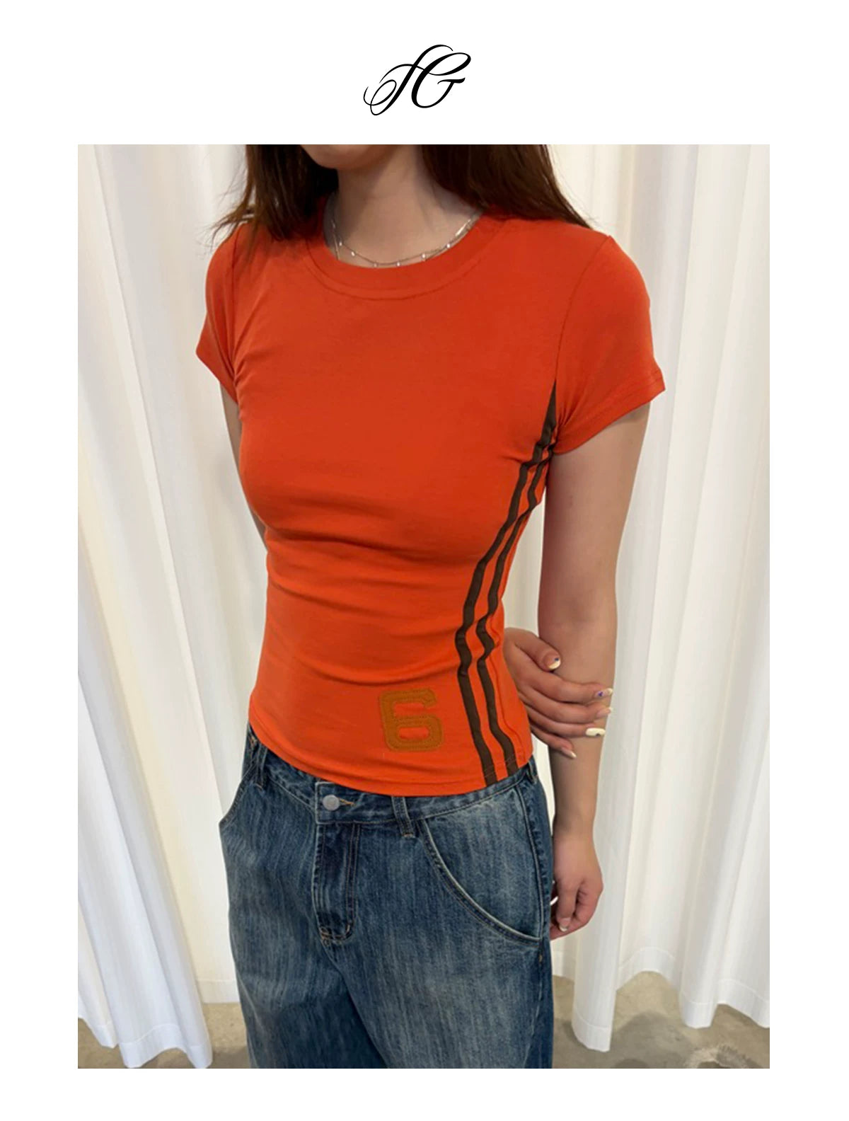 InsGale Retro Digital Patch Slim Tee