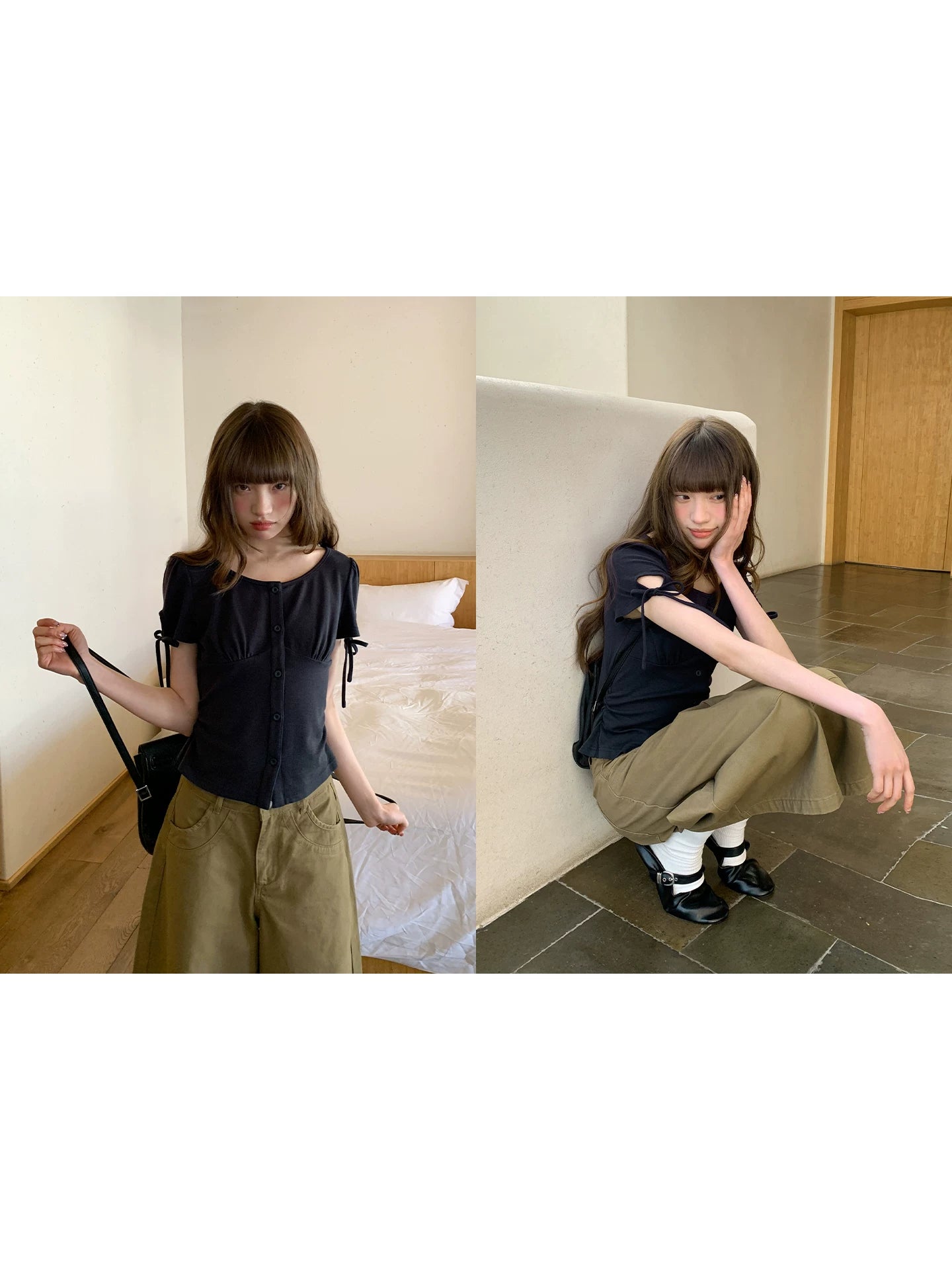 KANO Contrasting Color Casual Short-sleeved Suit