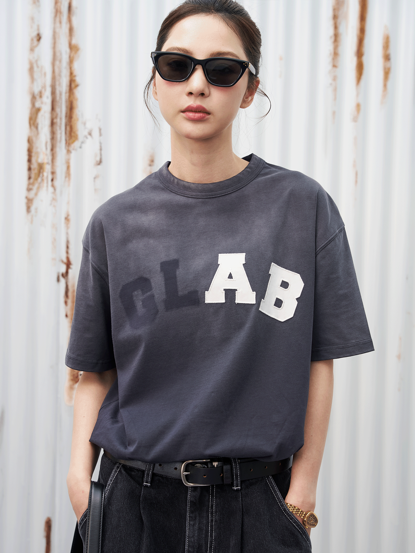 GOODLIVABLE Retro Micro Loose Versatile Casual Tee