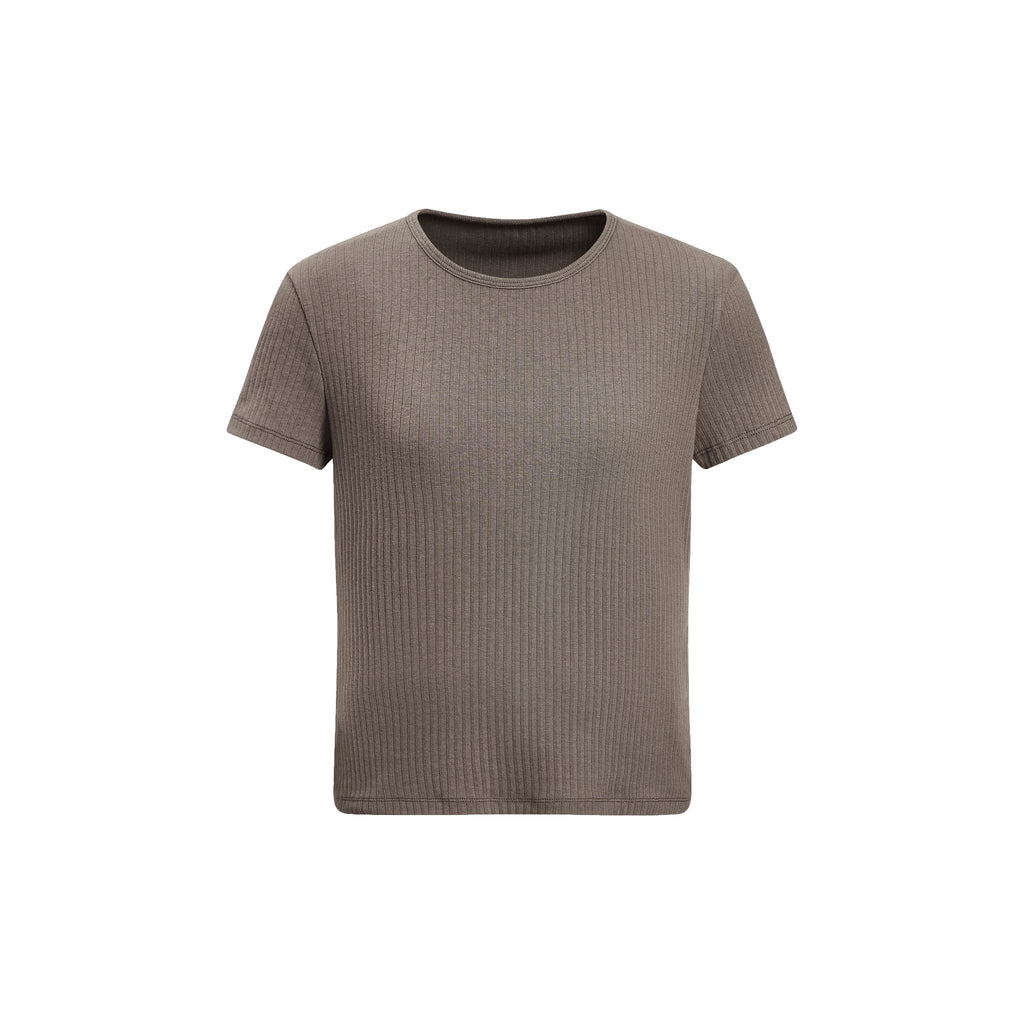 Sameuoo Front Shoulder Slim Fit Small Neckline Sports Tee