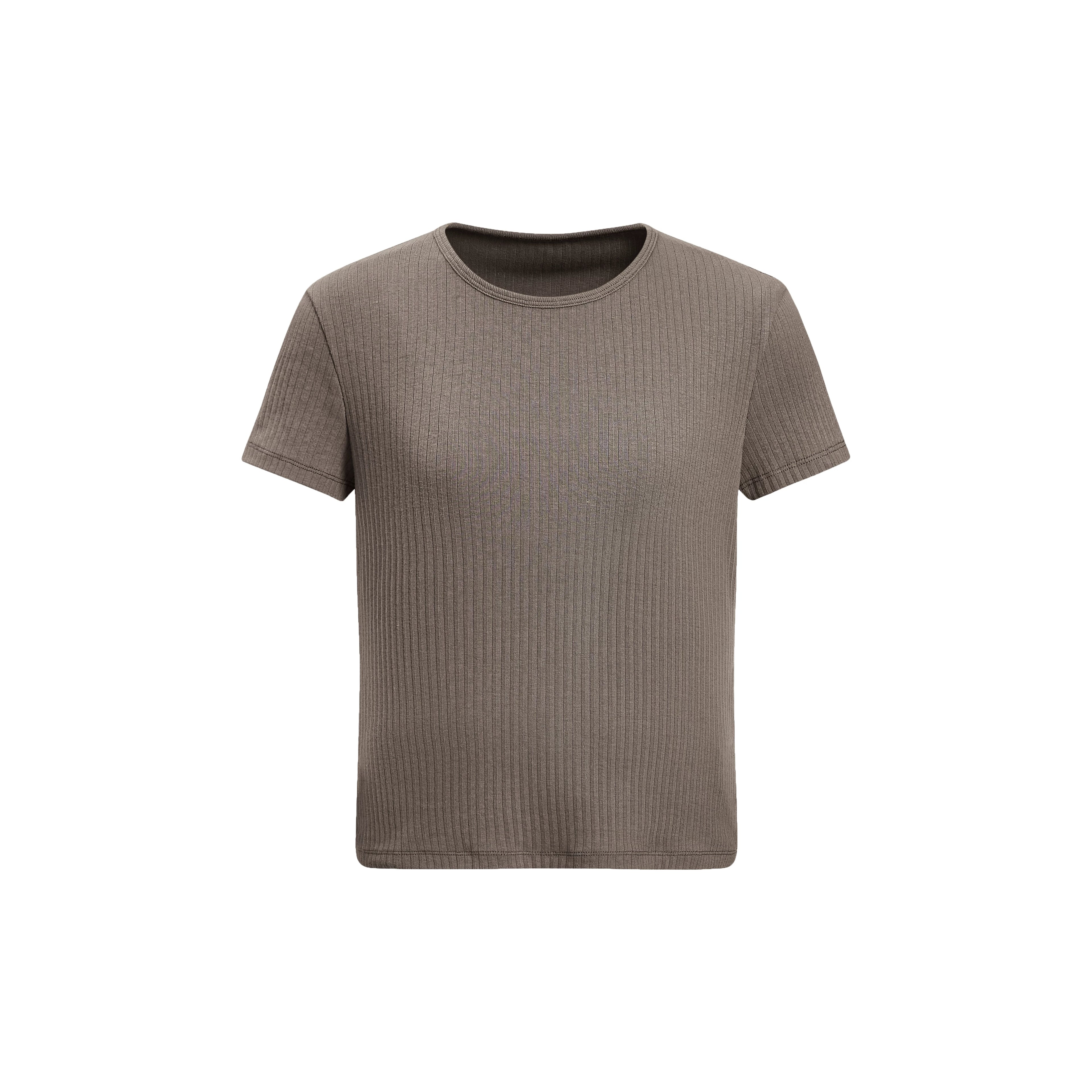 Sameuoo Front Shoulder Slim Fit Small Neckline Sports Tee