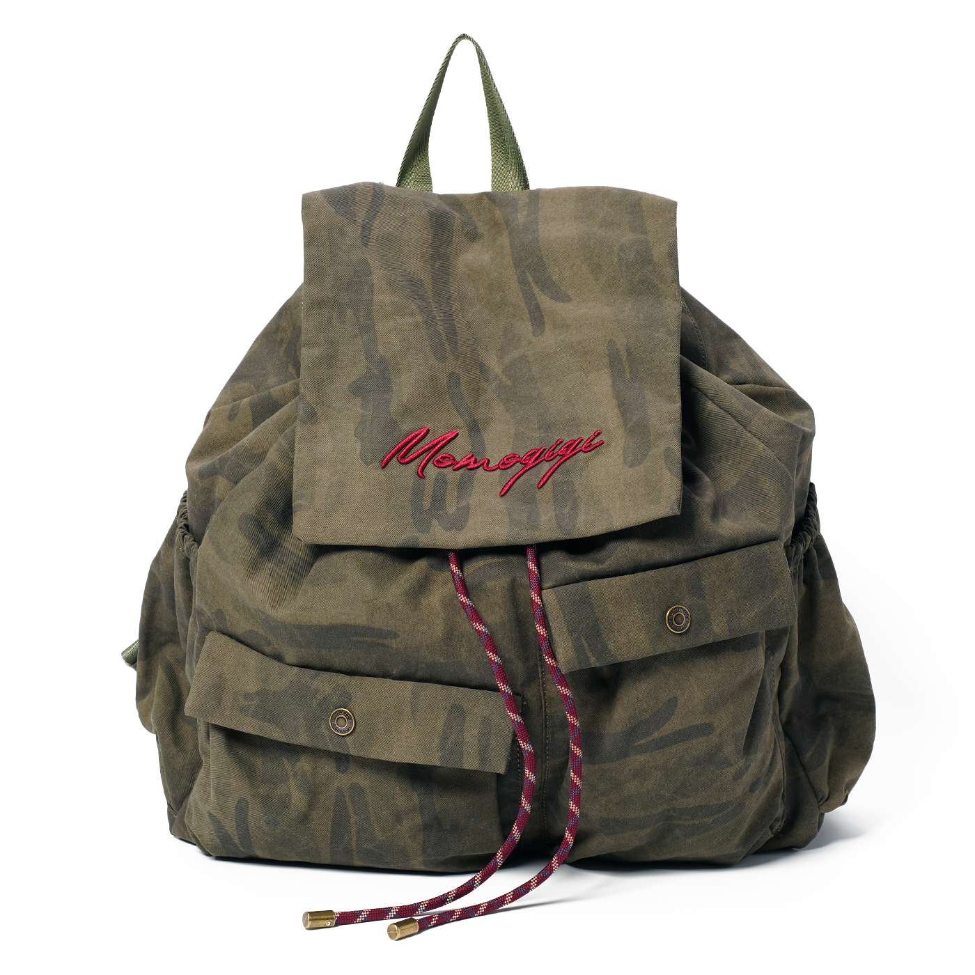 Momogigi Vintage Leopard Print Canvas Large Capacity Backpack