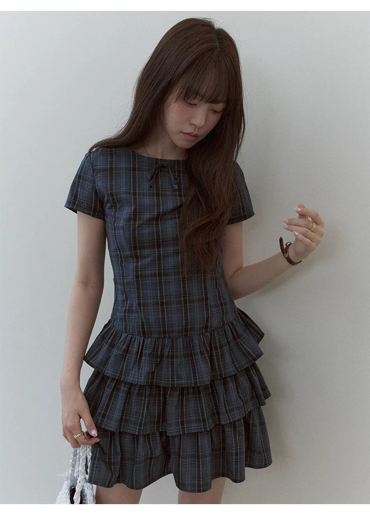 VOOE Bow Plaid Dress