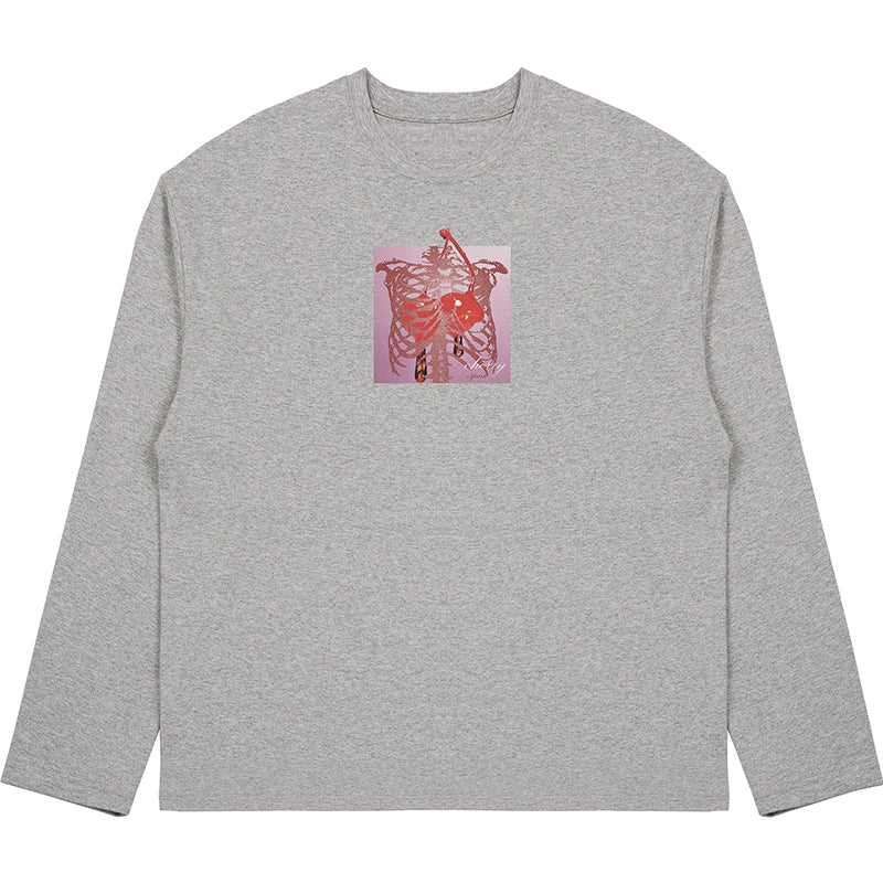 O3PARK Cherry Skull Print Long Sleeve