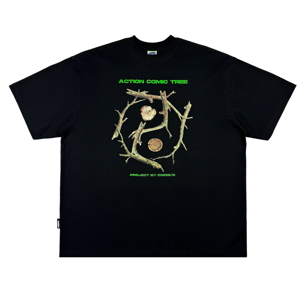 ComicTree Gossip Branch Letter Round Neck Tee