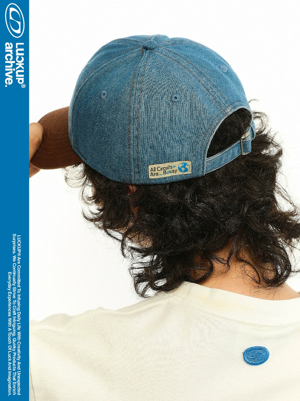 LUCKUP Denim Color Matching Retro Embroidered Baseball Cap