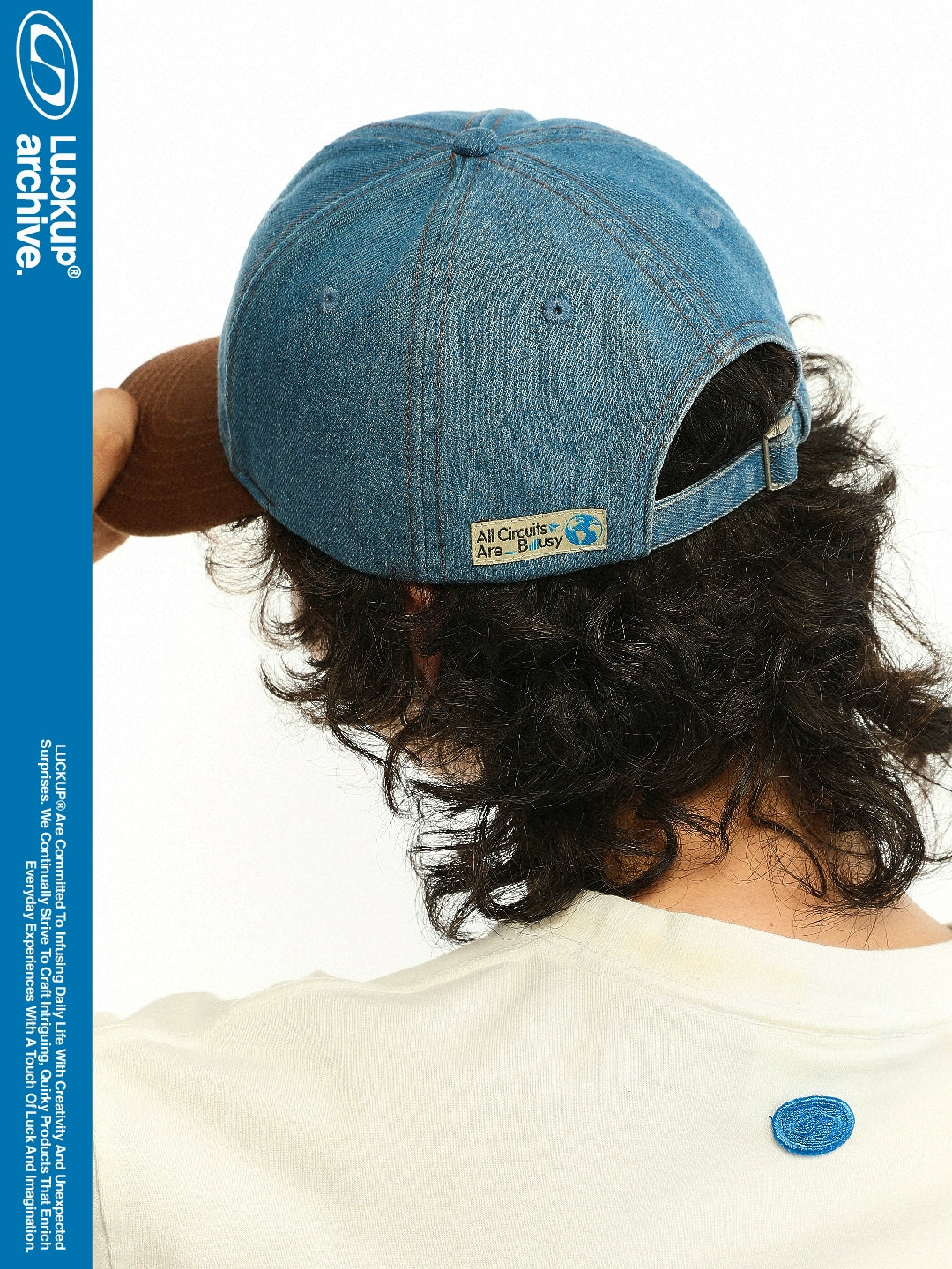 LUCKUP Denim Color Matching Retro Embroidered Baseball Cap