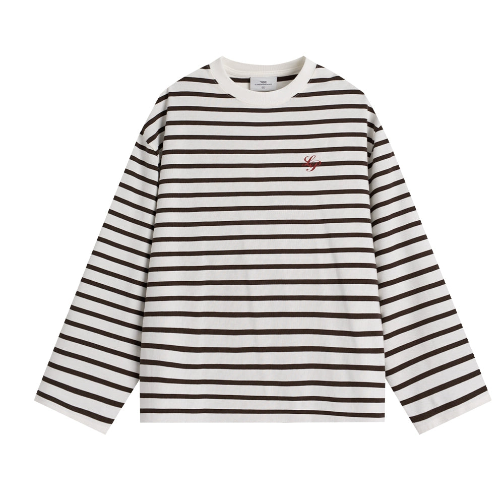 Loopsoon Vintage Stripe Loose Versatile Long Sleeve