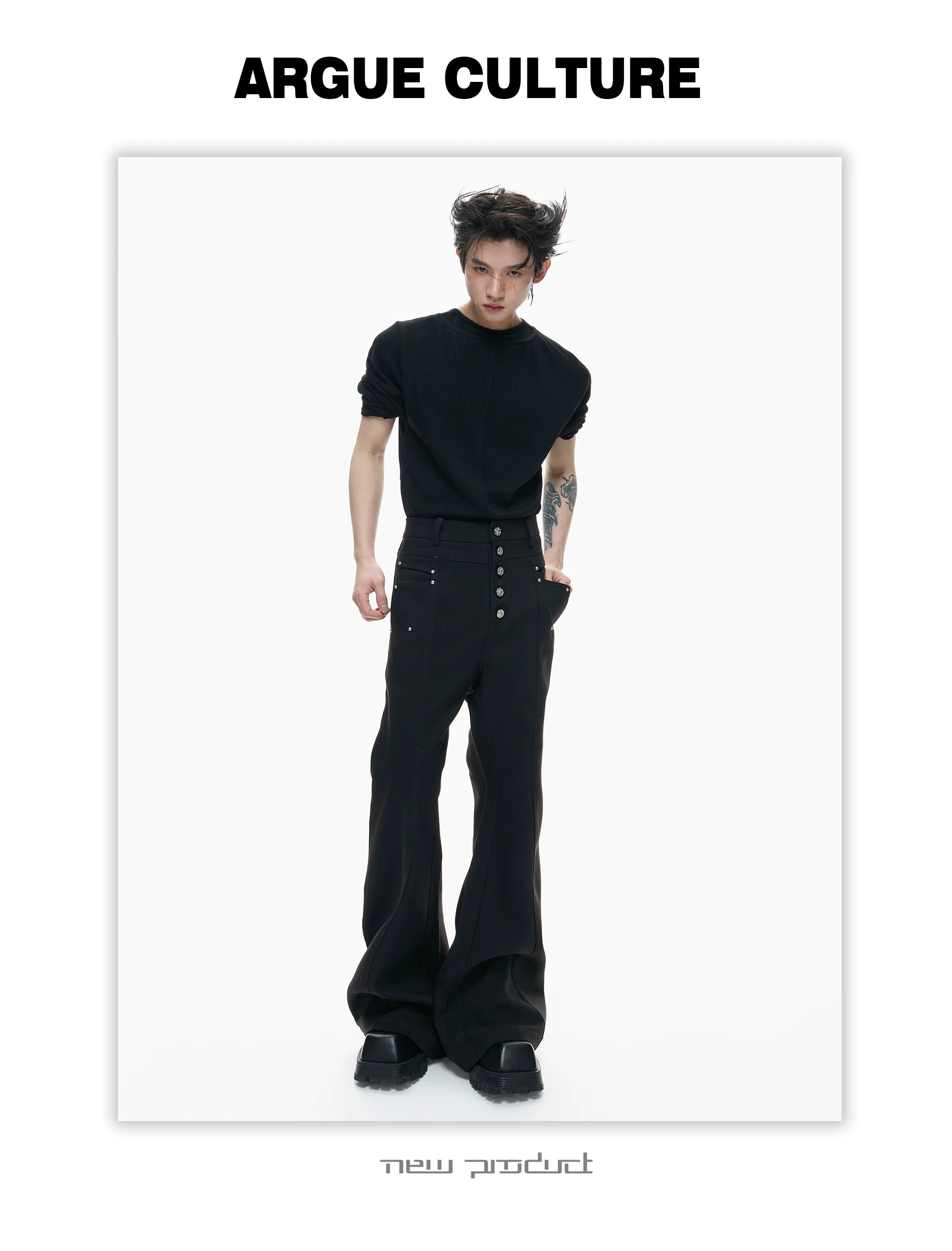 ArguECulturE Rivet Anti-wrinkle Slim-fit Straight Trousers