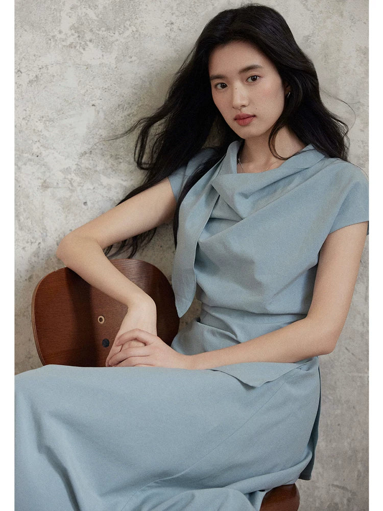 TYANG Casual Swinging Collar Shirt Skirt Set