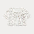 EGGKA Short Floral Cardigan Vest Suspender Set