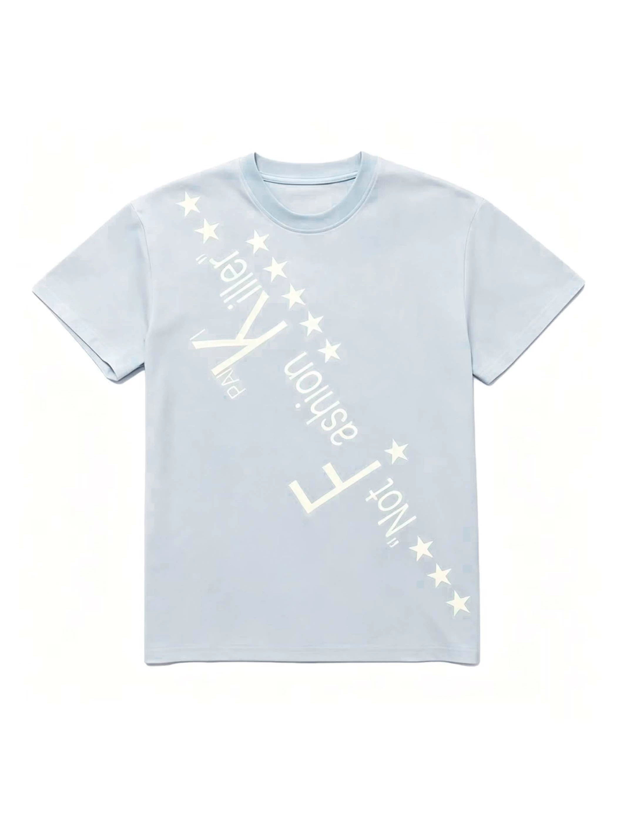 PAIKI English Tagline Front Shoulder Casual Tee