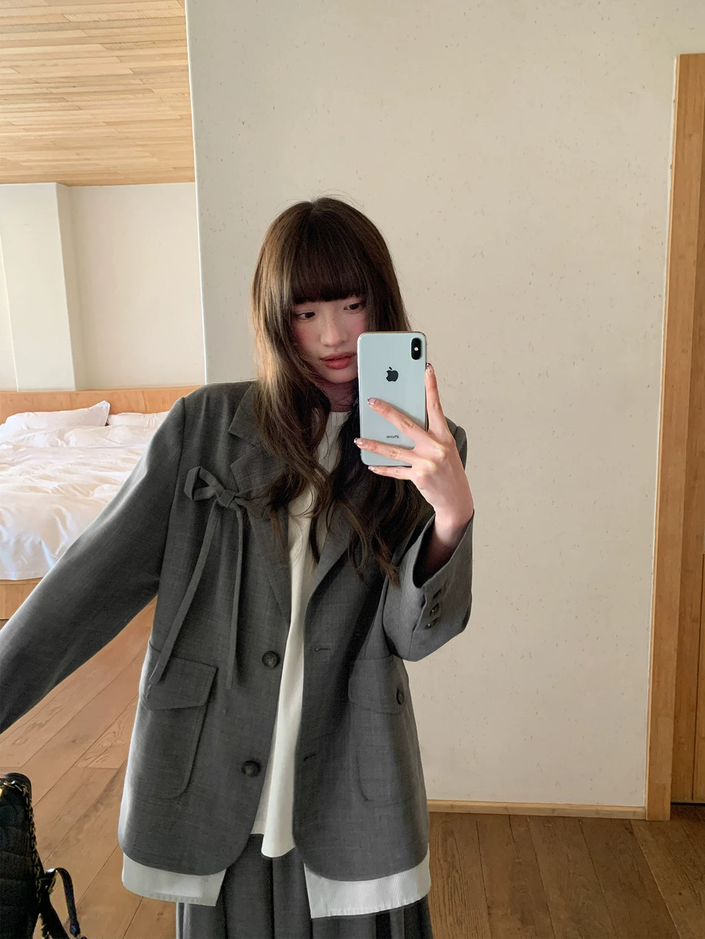 KANO Bow Blazer Skirt Suit