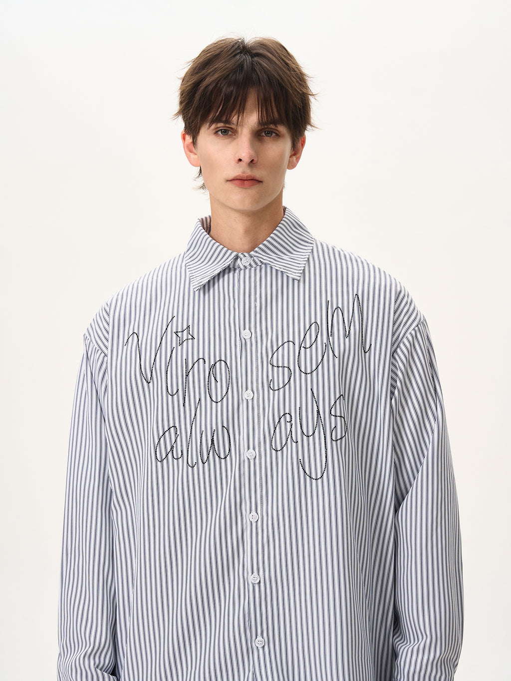 BTSG Vertical Stripe Diamond Alphabet Shirt