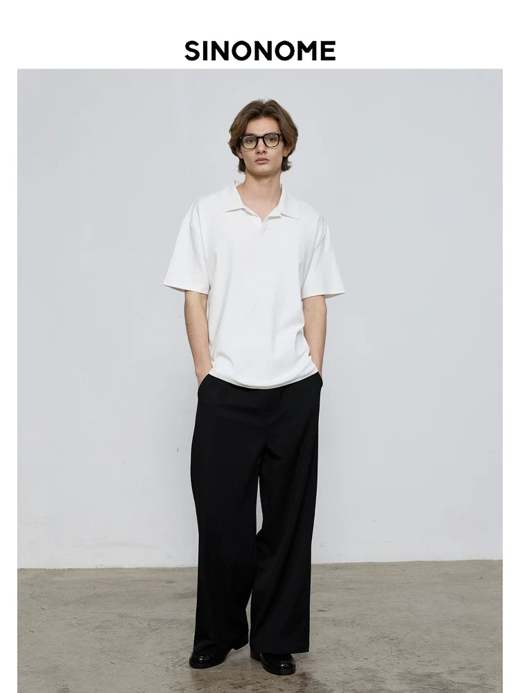 SINONOME Cool Simple Casual V-neck Tee