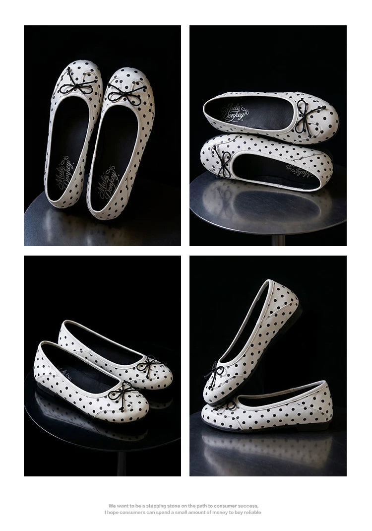 Donkey Shallow Mouth Polka Dot Inner Height Increasing Single Shoes