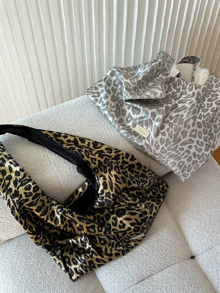Ennui Cold Leopard Print Lazy Fashionable Shoulder Messenger Bag