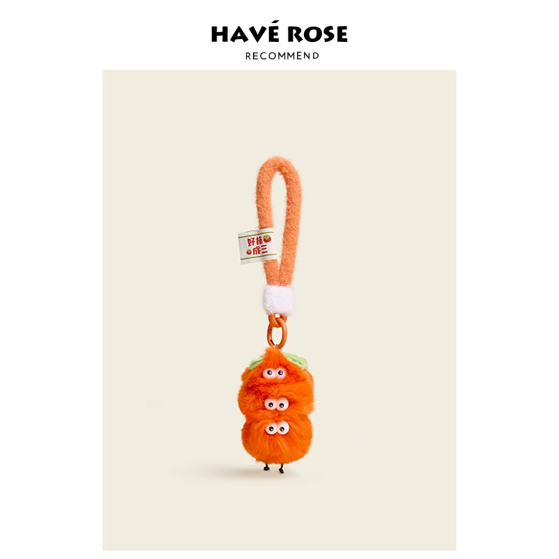HAVEROSE Rex Rabbit Hair Persimmon Pendant
