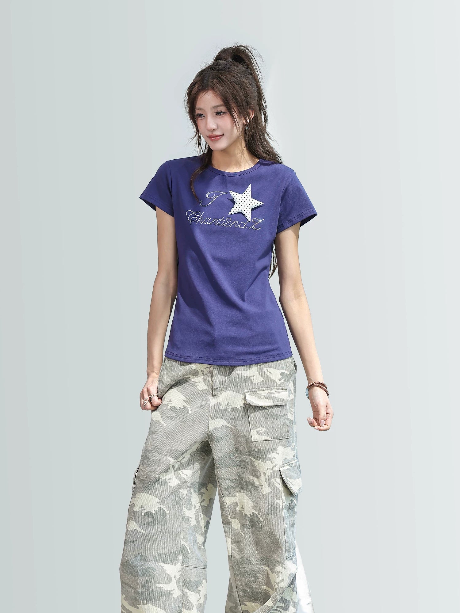 CHANT2nd Star Hot Diamond Front Shoulder Tee