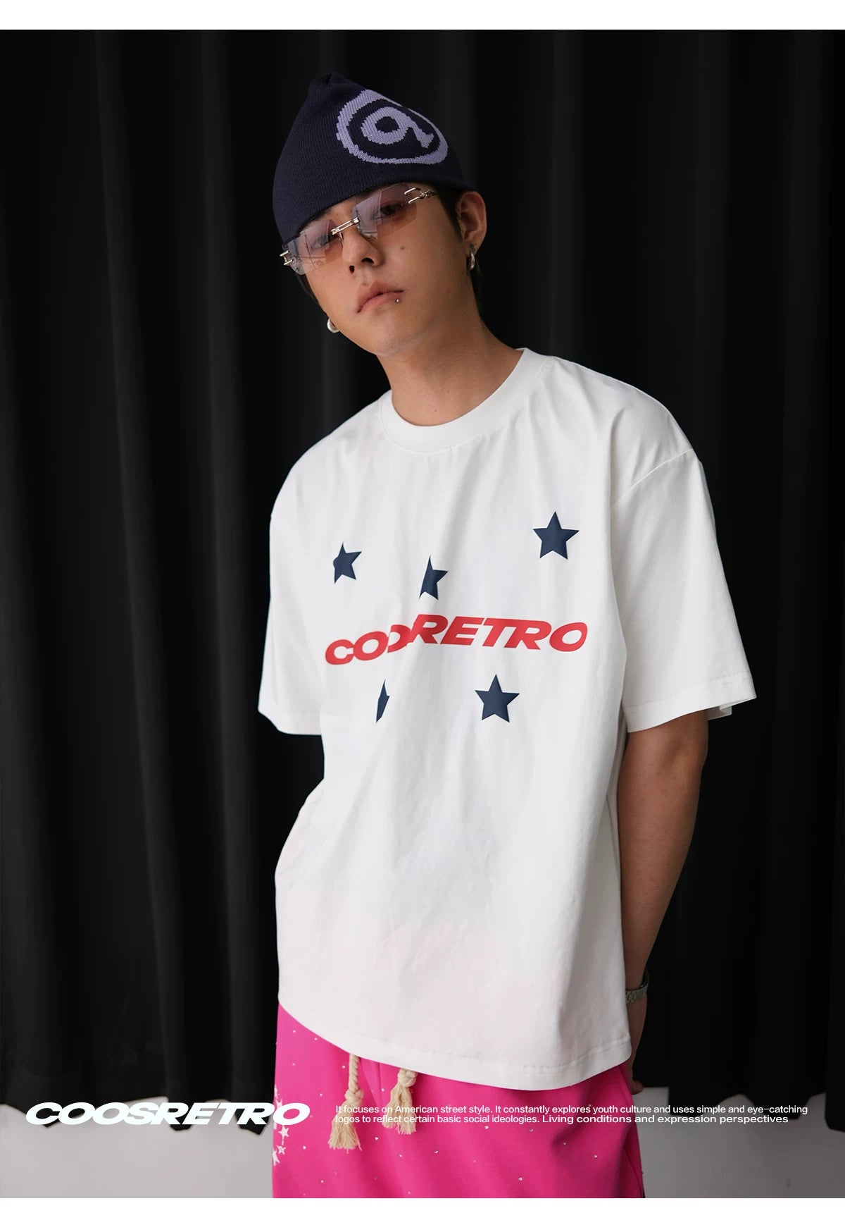CoosRetro Quick Drying Cooling Loose Letter Printed Tee