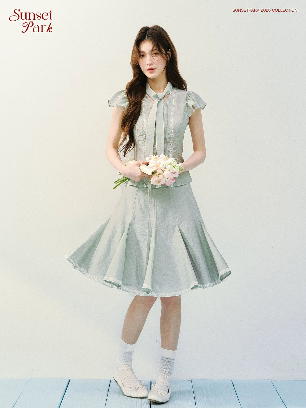 SunsetPark Streamer Ruffle Shirt Skirt Set