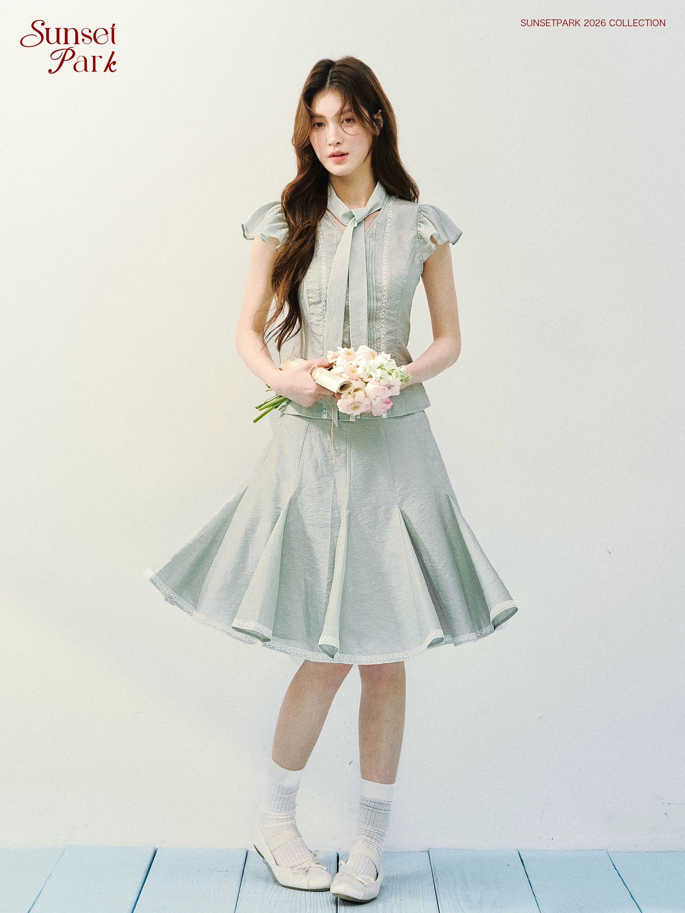 SunsetPark Streamer Ruffle Shirt Skirt Set