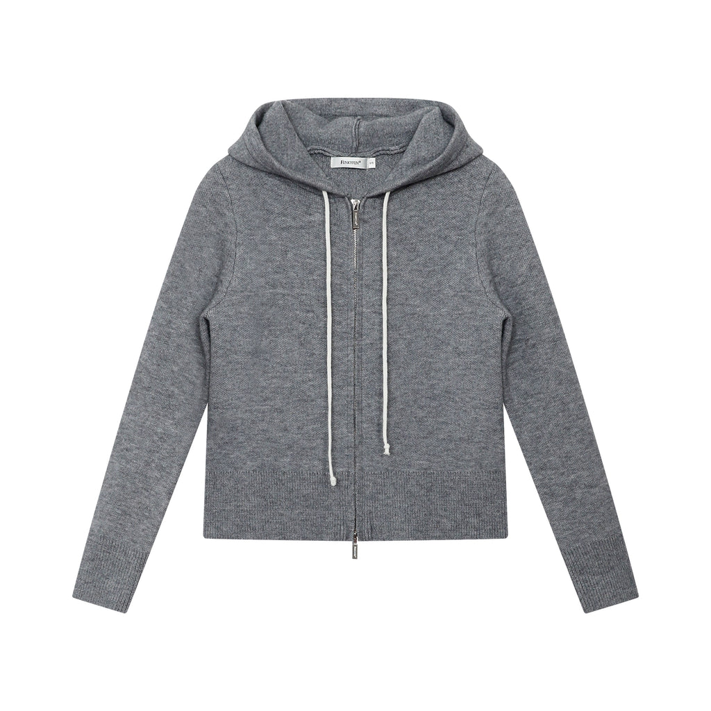 FUNKYFUN Double Zipper Micro-loose Knitted Sweater Jacket