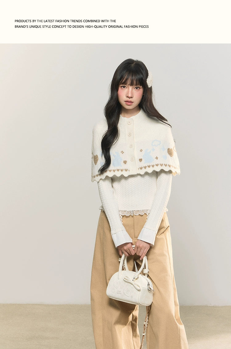 Umoumo Sweet and Gentle Knitted Cape Sweater