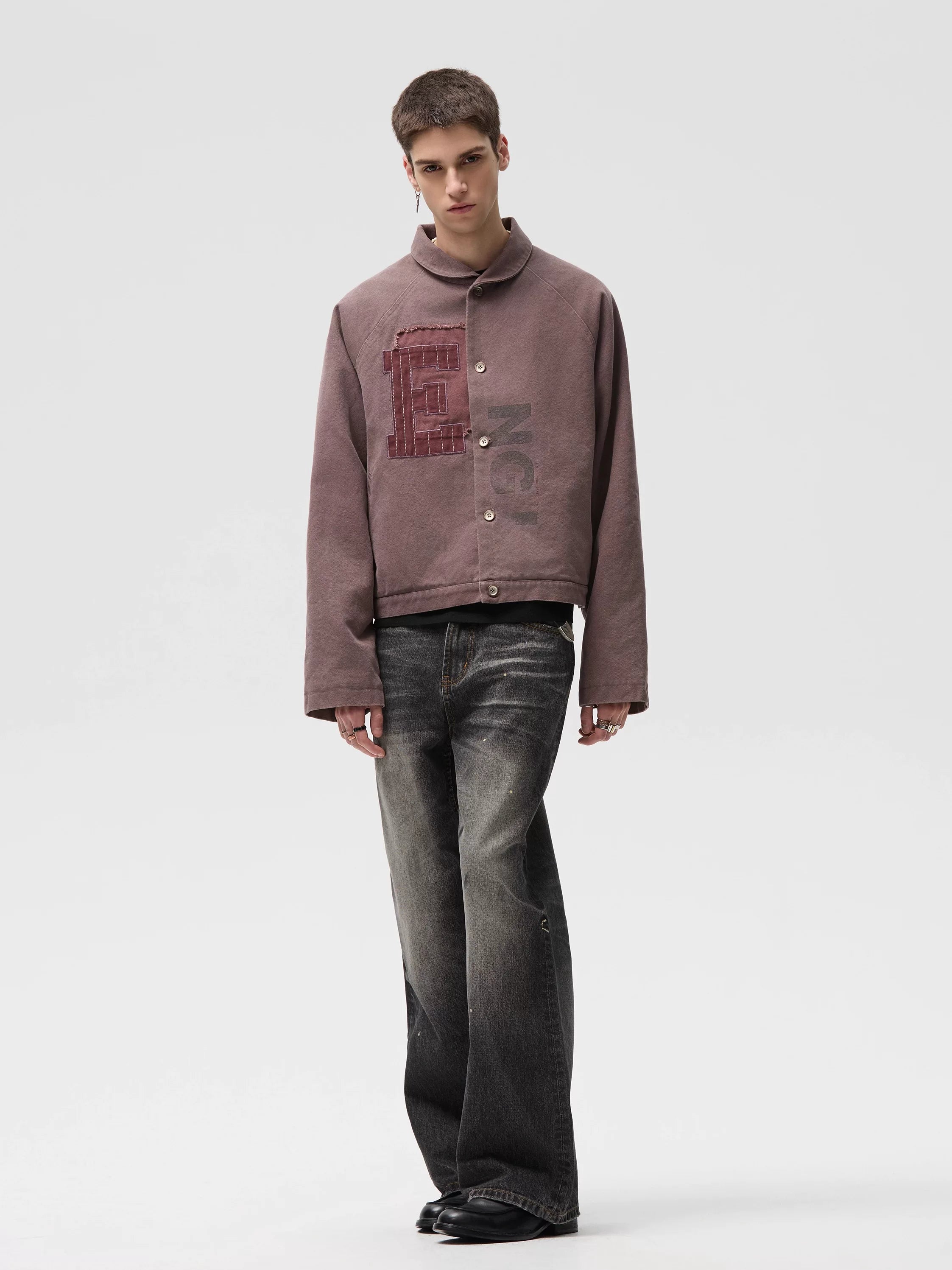 CENSMADE Gradual Change Patch Beads Canvas Detroit Cotton Jacket