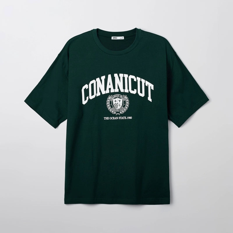 SPAO Korean Style Men's Simple Round Neck Printed T-shirt SPRPF24C51