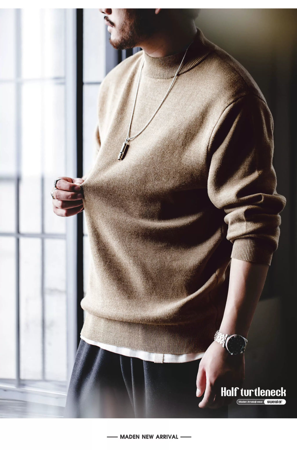 Madden Casual Half-turtleneck Knitted Sweater