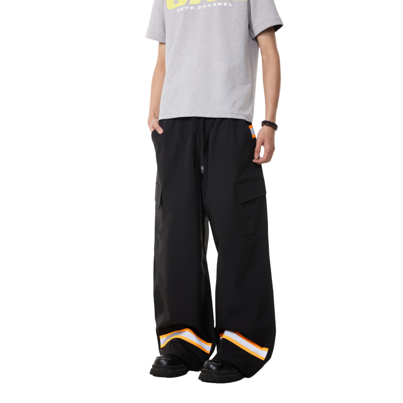 BTSG Three-dimensional Multi-pocket Retro Loose Wide-leg Cargo Pants