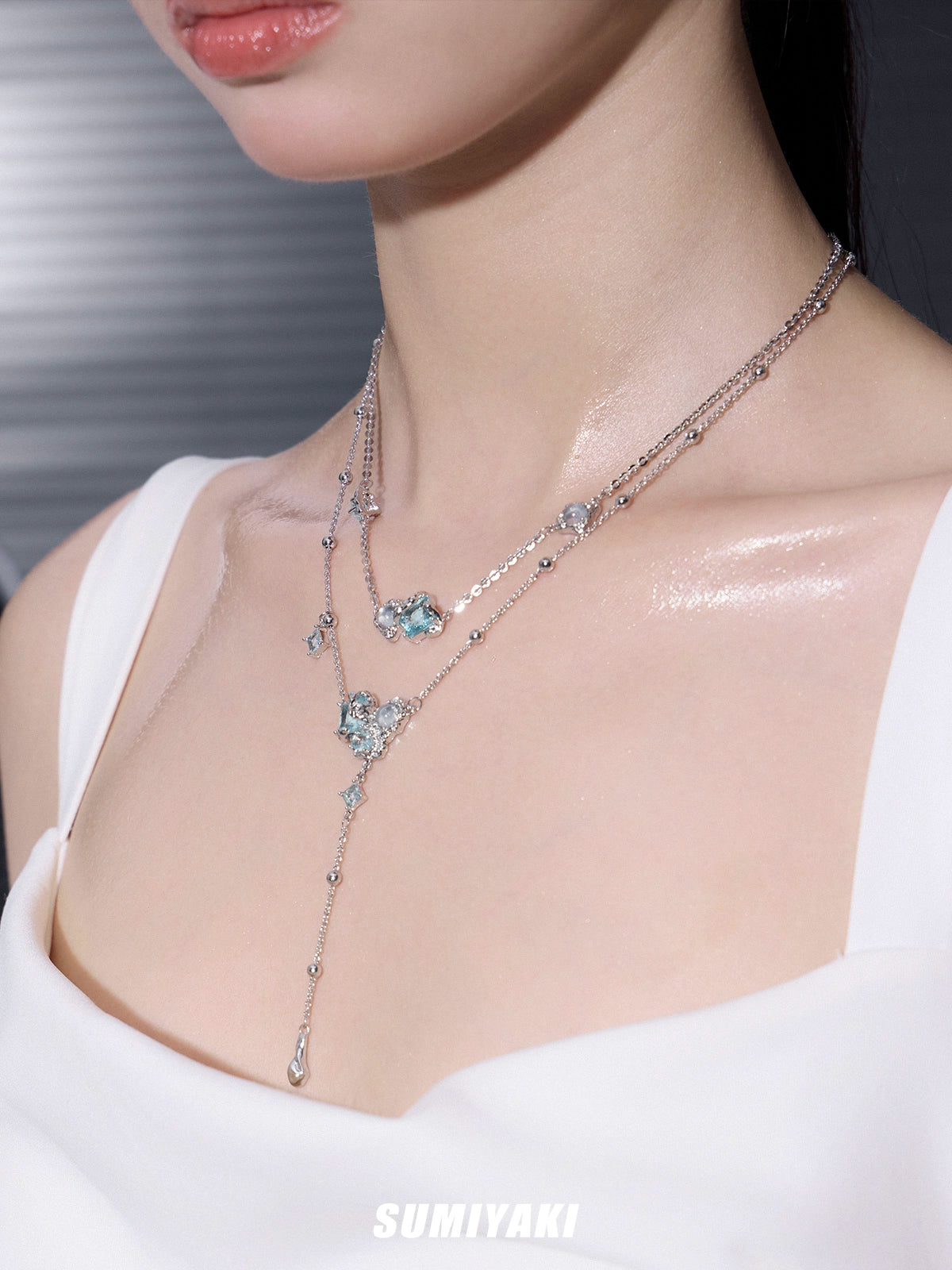 SUMIYAKI Double Fringed Necklace