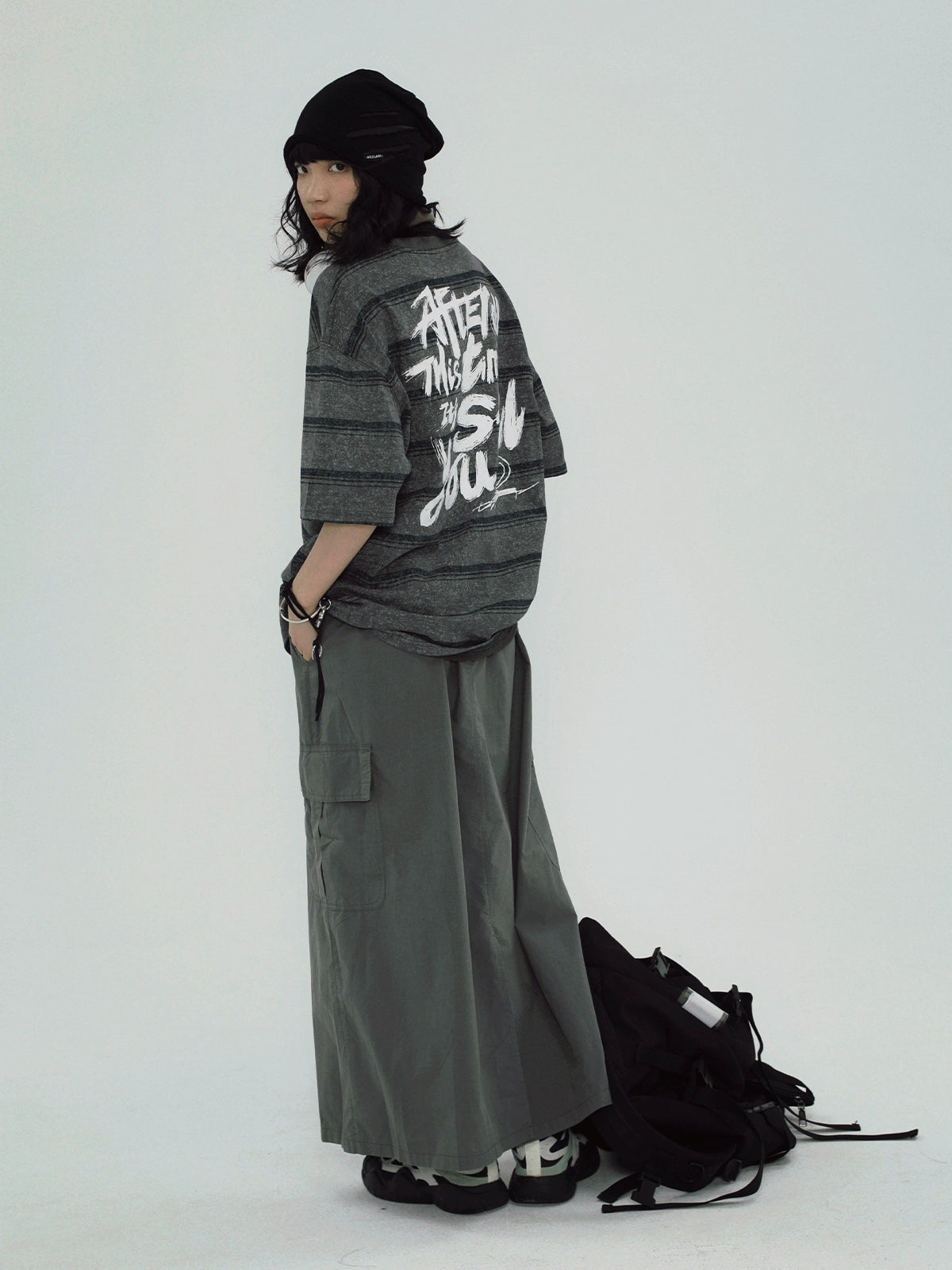 STILLYOU Vintage Versatile Tooling Double Pocket Skirt