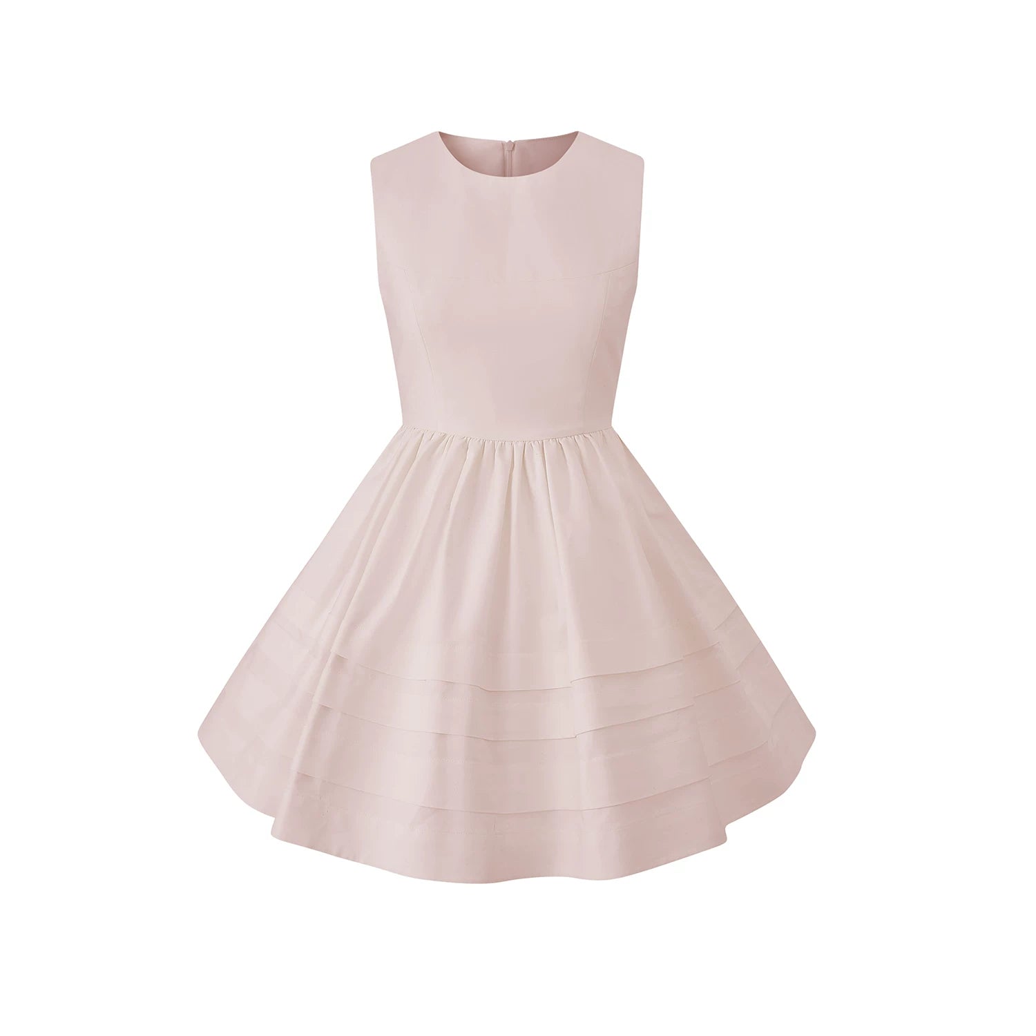 Avenement Crew Neck Temperament Waist Thin Dress