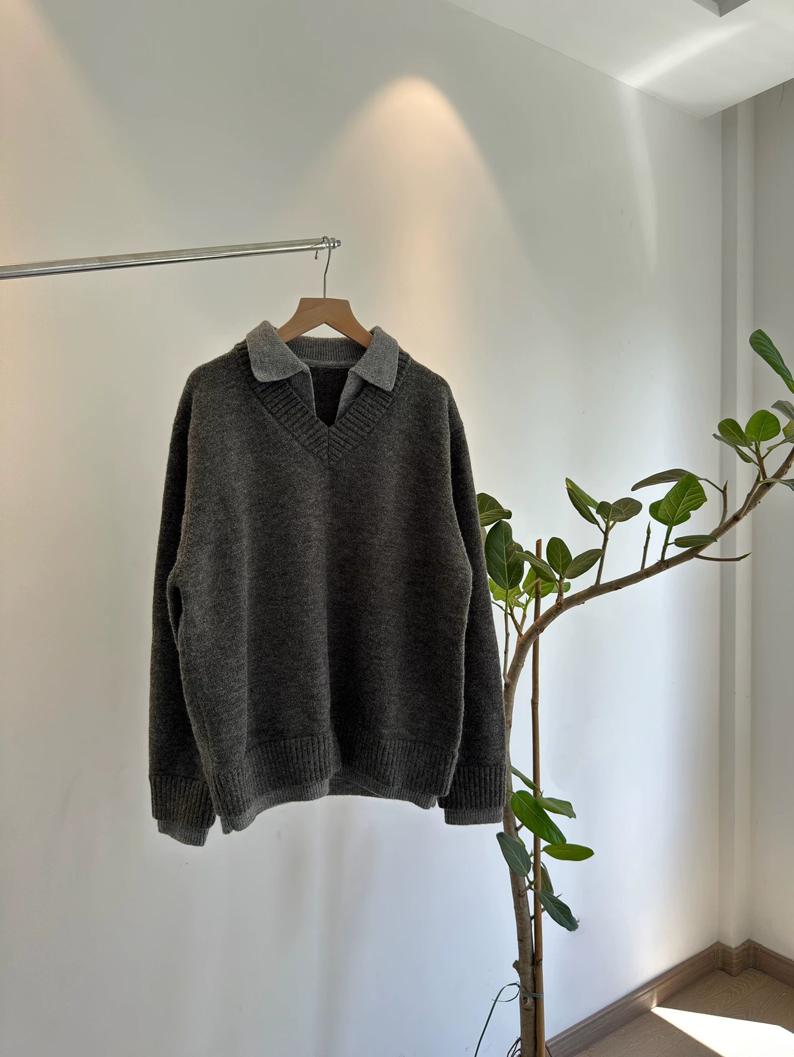 Stay The Night Fake Two V-Neck Sweaters