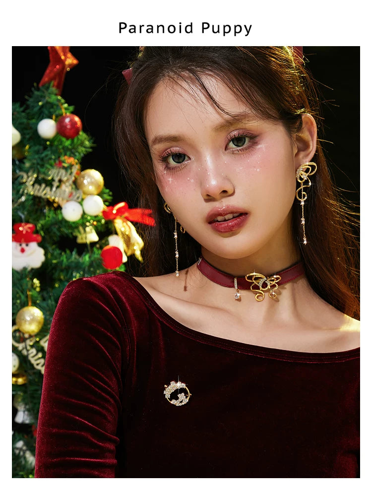 PP Streamer Bow Fringed Earrings