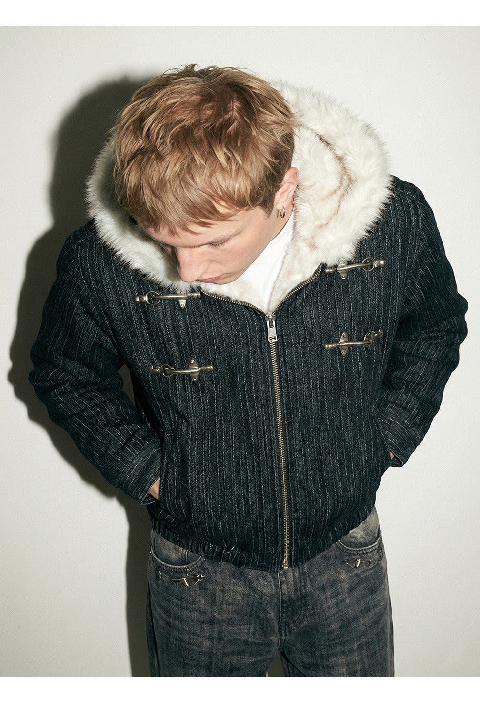 MADEEXTREME Warm Padded Fur Collar Jacket