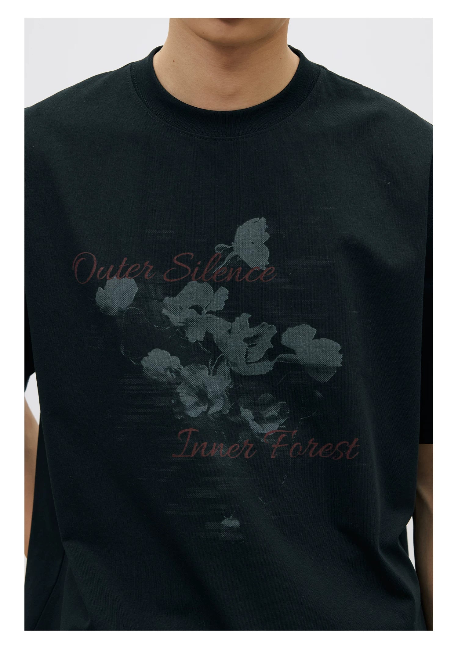 LR Cool Contrasting Color Ink Pattern Flower Tee