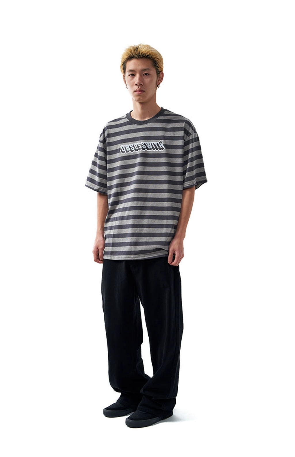 OBSESSWITH Striped Short Sleeve Tee