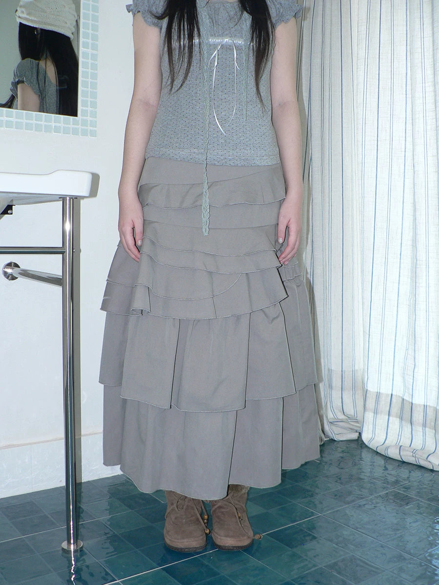 Ang: Project Irregular High Waist Side Zip Cake Skirt