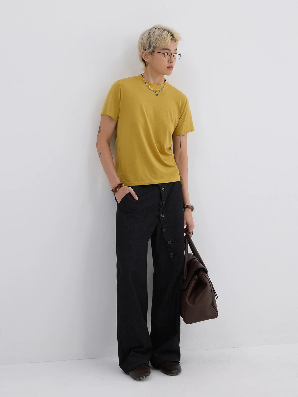 Sameuoo Trendy Front Shoulder Casual Tee