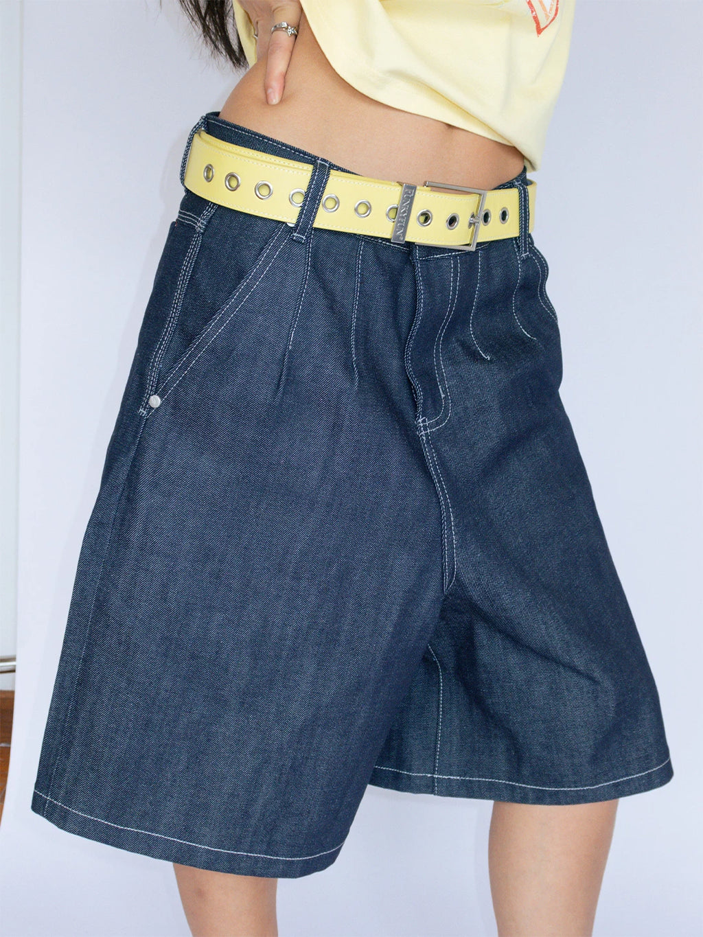 FUNKYFUN Vintage Loose Denim Shorts