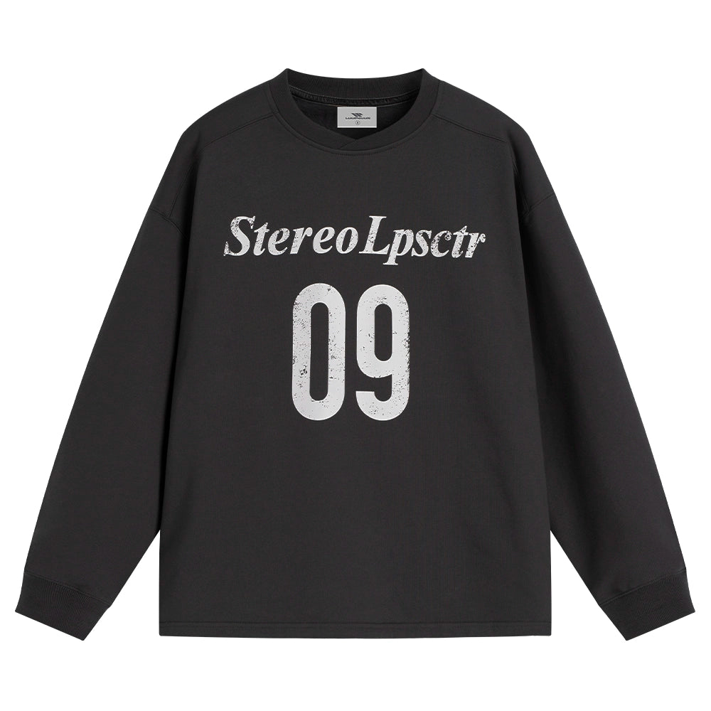 Loopsoon Collar Design Front Chest Digital Print Sweater