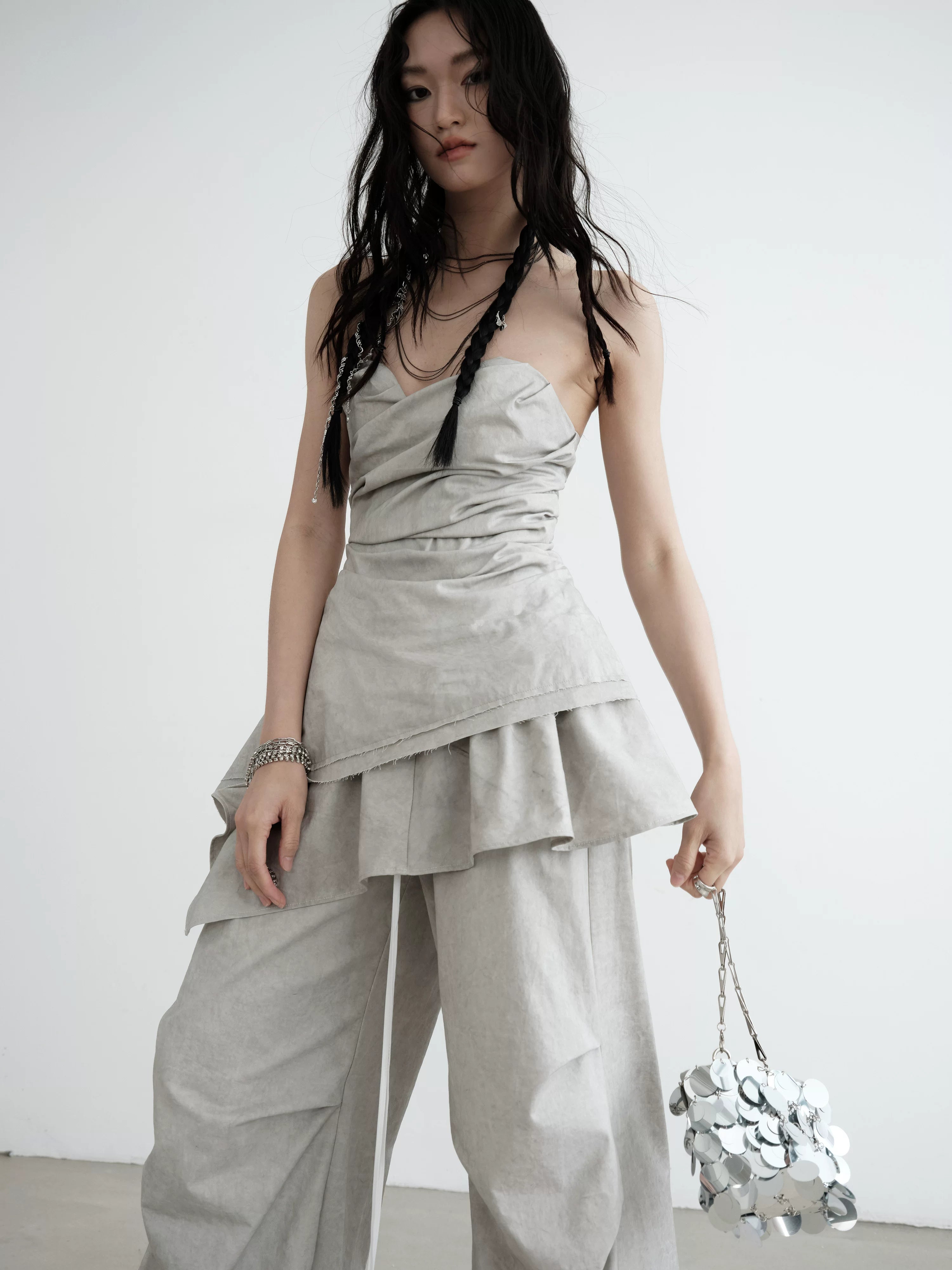 JNYLON Pleated Tube Top