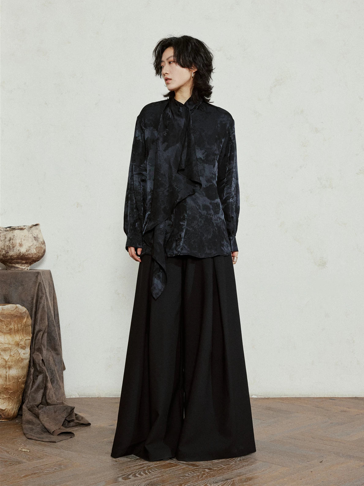 SUNYVONNE Temperament Jacquard Long-sleeved Shirt