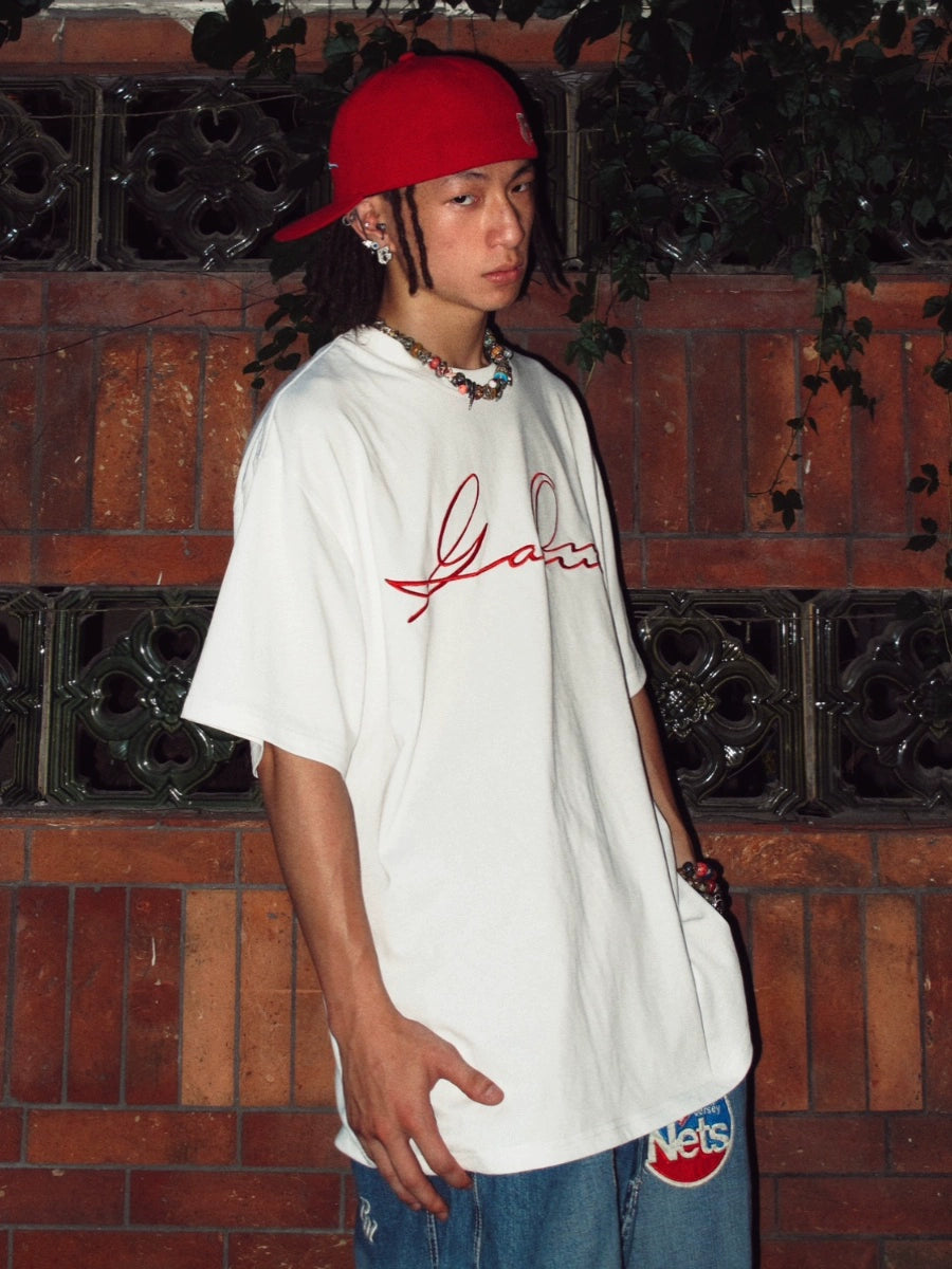 GameOne 23ss "Signed Tagline" Blockbuster American Loose Hip Hop Tee