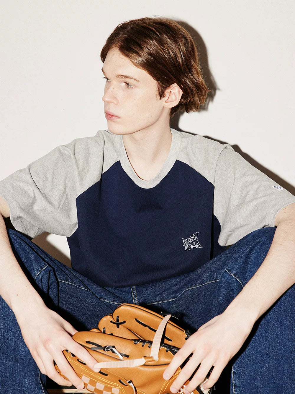 BENT IDEA Retro Color Matching Shoulder Casual Tee